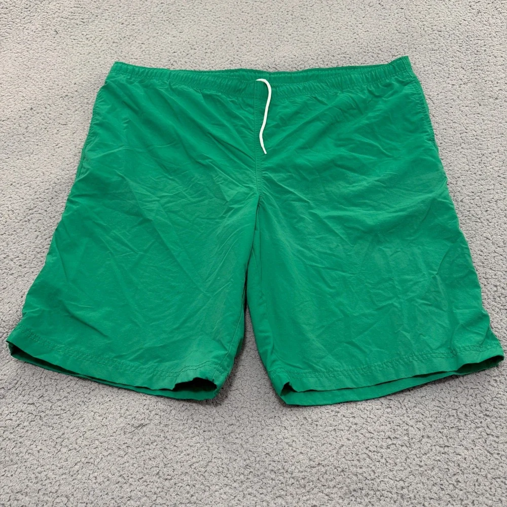 Lands' End Swim Trunks Mens XL 40-42 Green Nylon Mesh Lined  Board Shorts